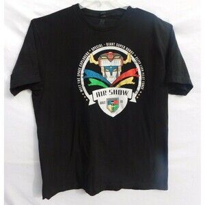 AIR SHOW Arus 19 Giant Super Robot Space Explorers Mens Black T -Shirt Size XL